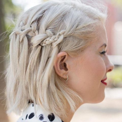 Waterfall braids for short hair