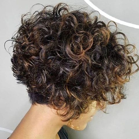 Short curly bob haircut