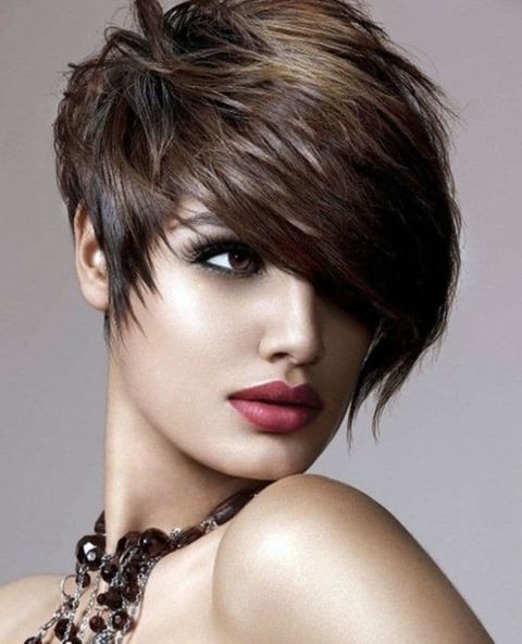 Layered short pixie cut