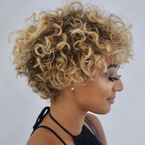 Natural curly short hair