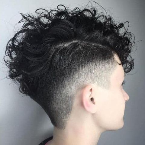 Undercut curly pixie hairstyle