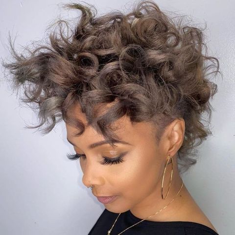 Voluminous curly short hair for black women
