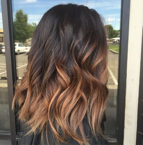 Brown ombre hair for wavy hair