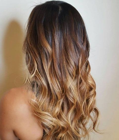 Highlight brown ombre curly hair 