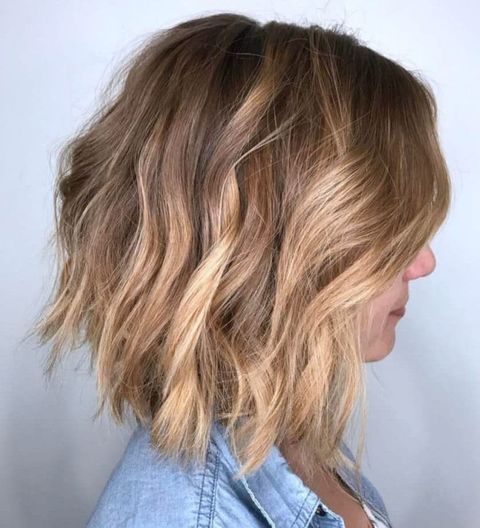Short bob haircut with brown ombre