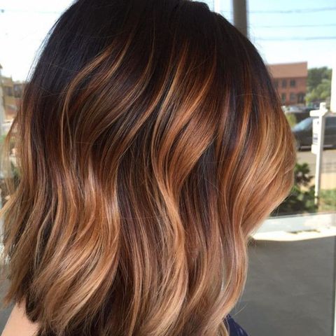 Shoulder length brown ombre hair