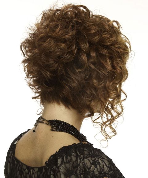 Asymmetrical short curly hair