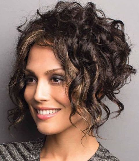 Cool balayage curly short hair