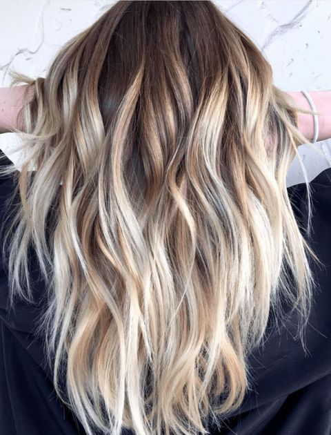 Balayage hair for blonde long hair
