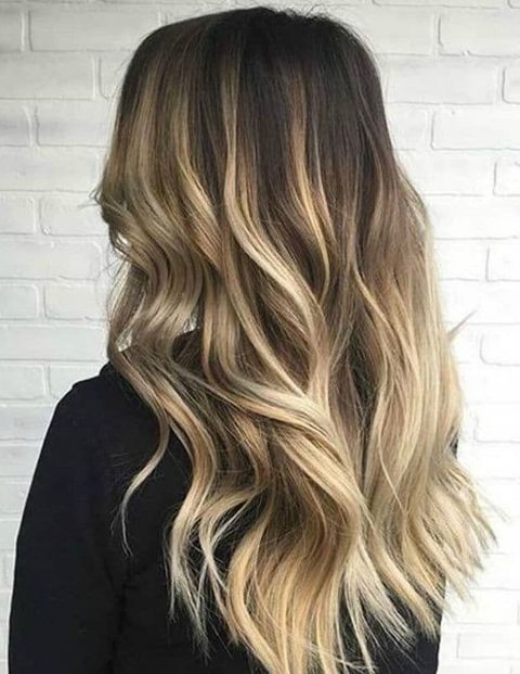 Cool blonde balayage hair color