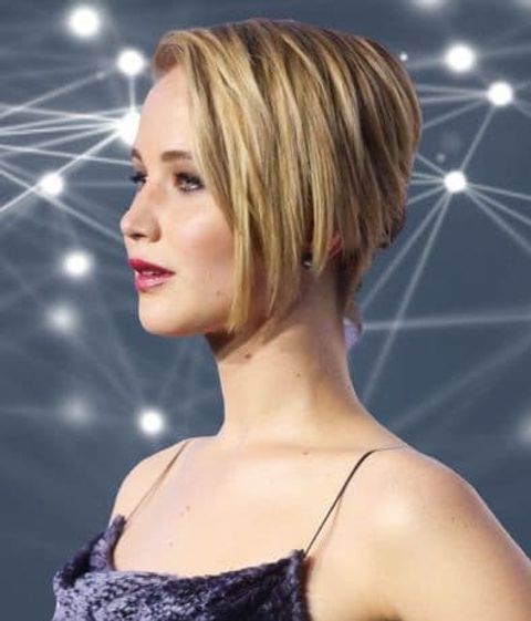 Jennifer Lawrence's asymmetrical layered short haircut