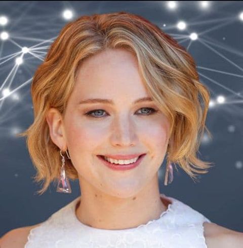 Jennifer Lawrence's brown hair color short wavy bob hairstyles