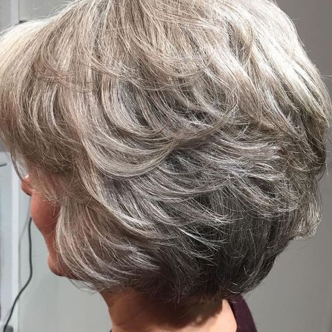 Layered short haircut over 60