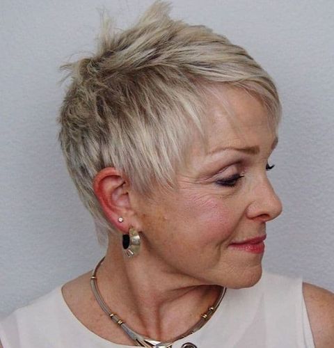 Messy pixie cut over 60