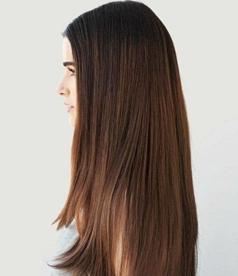 Brown balayage long hair