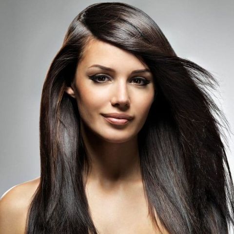 Fine hair long straight hairstyle