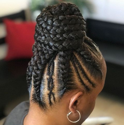 Bun goddness braids hairstyle