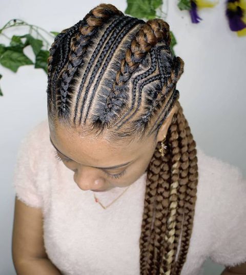 Caramel Goddness Braids With Zig-Zag Detail