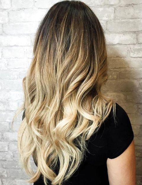 Cool thick hair blonde ombre style