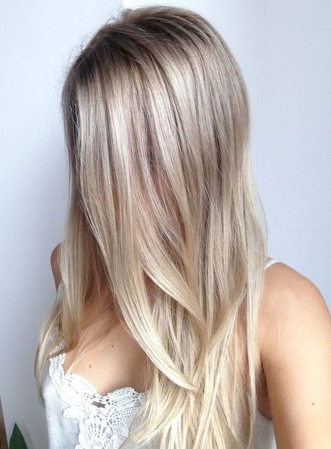 Highlight blonde ombre color