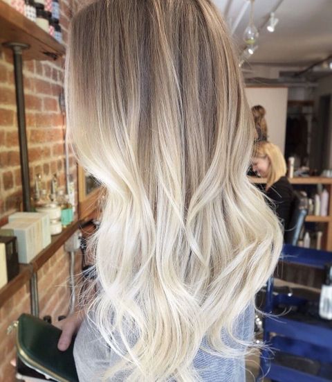 Light blonde ombre for long hair