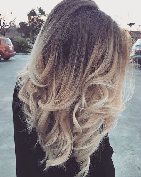 Long wavy blonde ombre hair