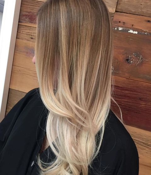 Straight long blonde ombre hair