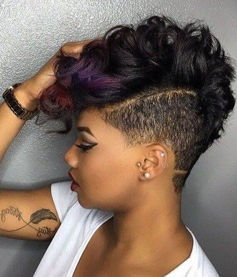 Balayage undercut short hairstyle for black women