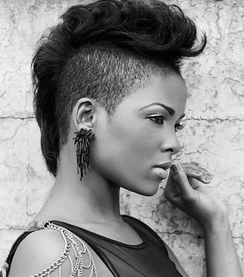 Undercut mohawk black hair