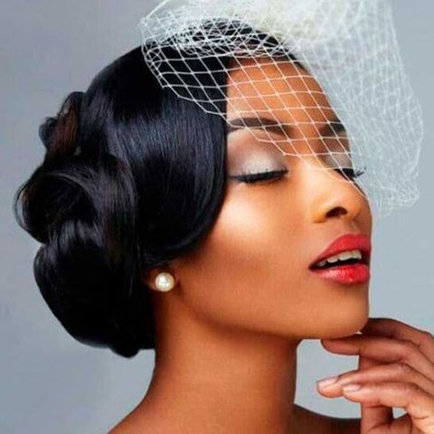 Updo wedding hairstyle for black women