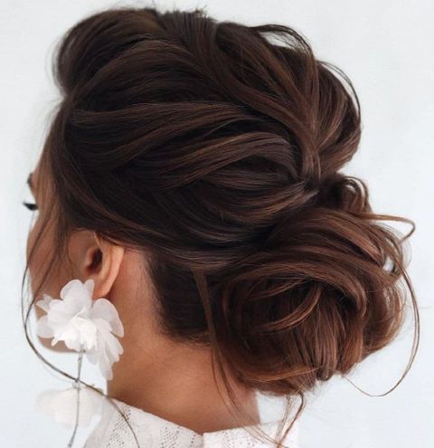 Voluminous low bun hair