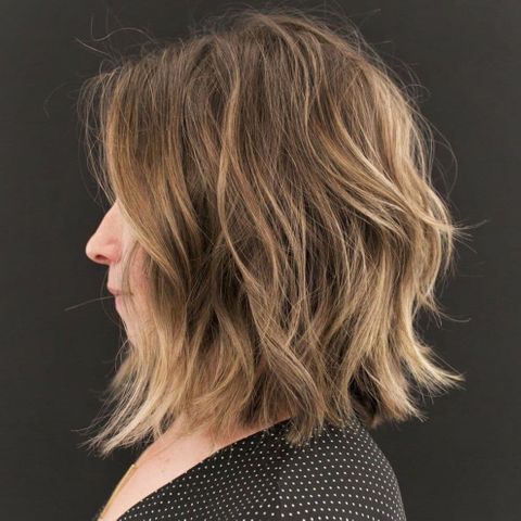 Shoulder length layered haircut