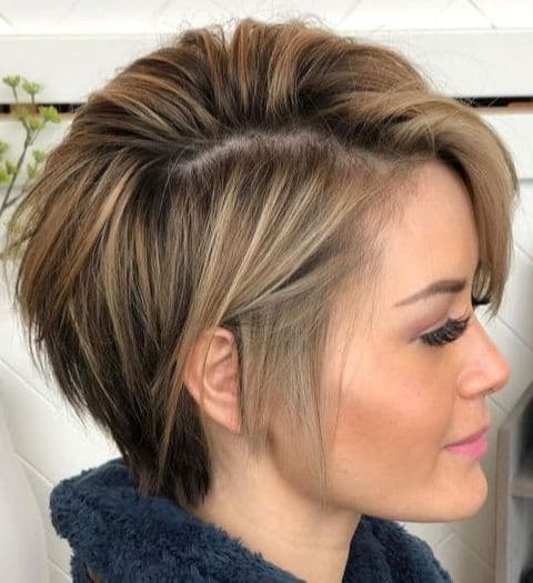 Balayage short pixie cut