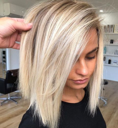 Textured lob haircut