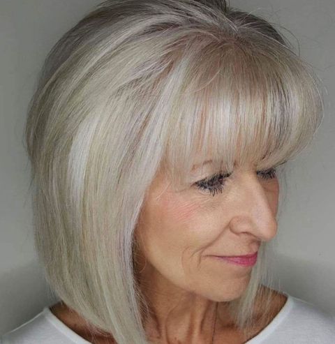 Fine hair bob cut with bangs