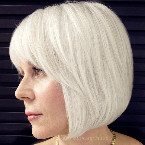 Platinum bob hair with bangs