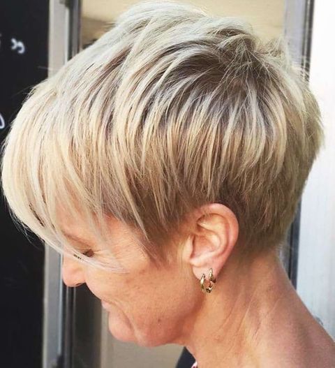 Layered balayage short hair for women over 60