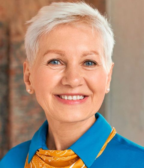 Pixie haircut for women over 60 with oval face