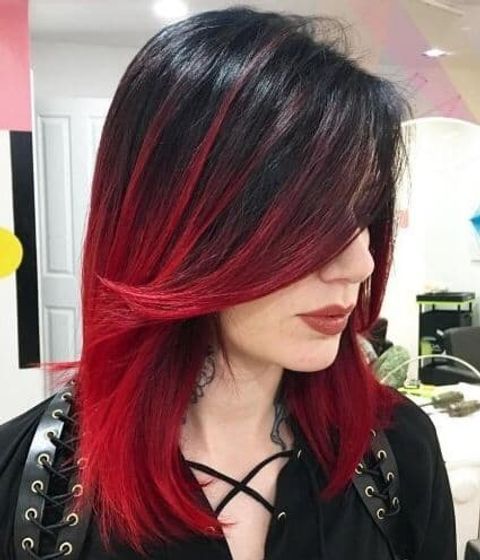 Medium layered haircut red ombre hair styles