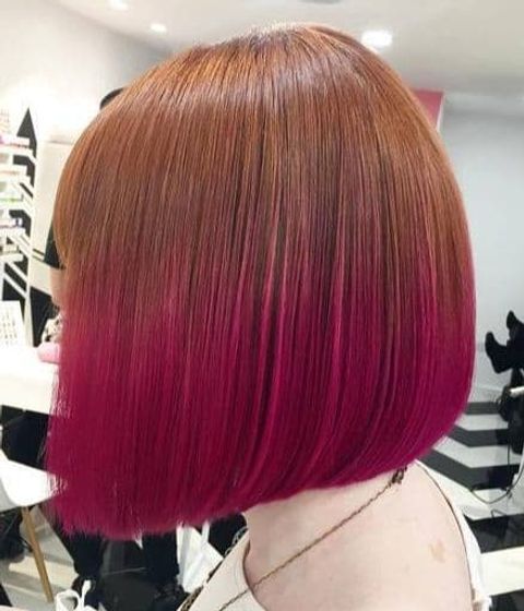 Short bob hair with red ombre hair styles