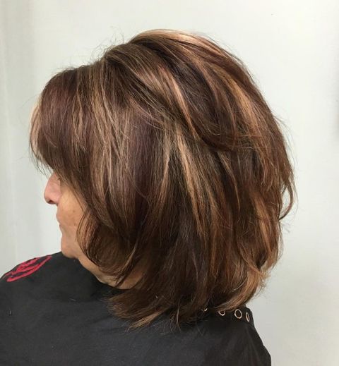 Balayage layered haircuts with bangs