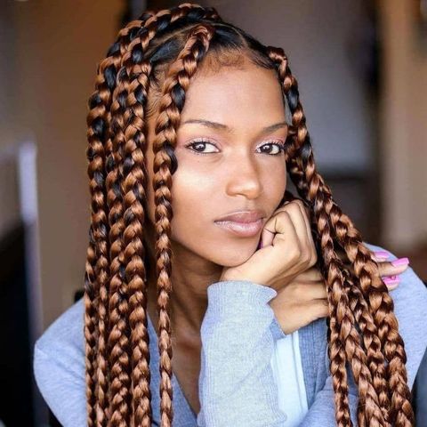 Balayage jumbo box braids for black women