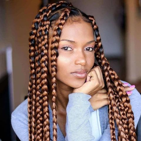 Cute box braids and hair colors for black women in 2021-2022