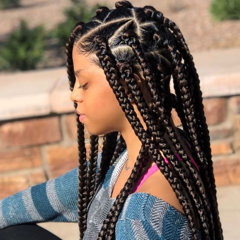 Modern jumbo box braids