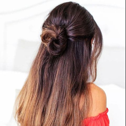 Bun ponytail easy hair style