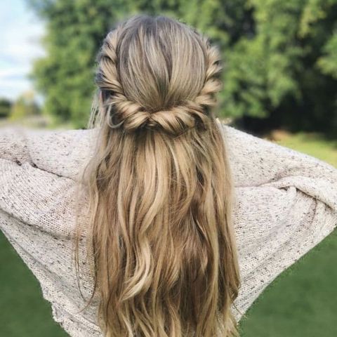 Crown braided easy hairstyle