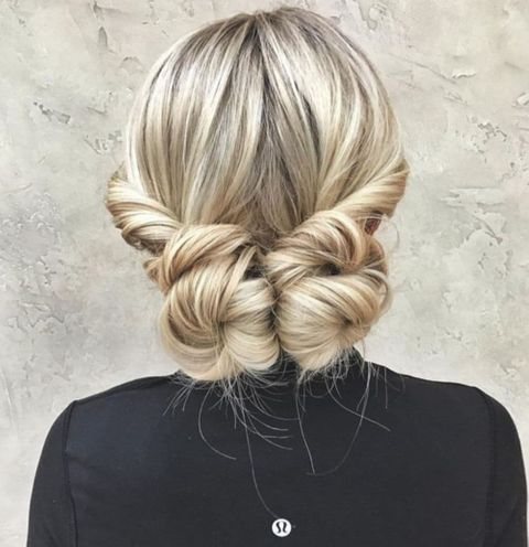 Double low bun easy harstyle