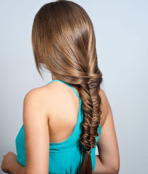 Low fishtail easy hairstyle