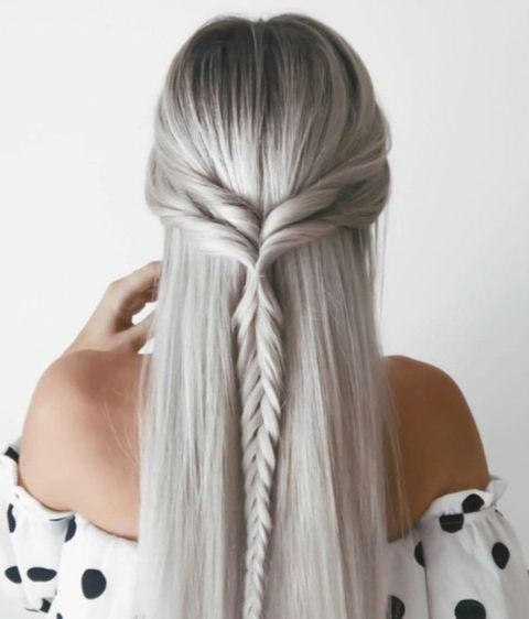 Platinum hair color easy long hair