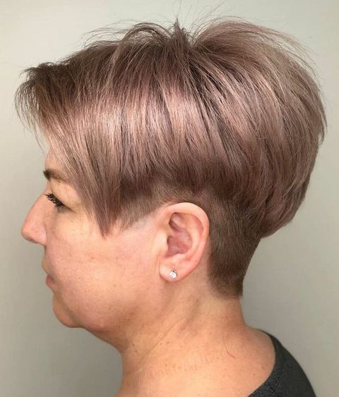 Straight undercut pixie hair over 50